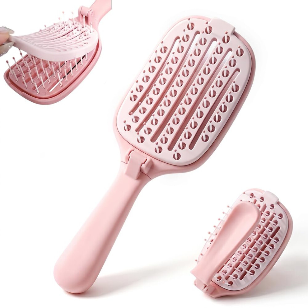 Oimg Pink (, -) Peel Hair Brush Â Self-Cleaning Detangler With Peel Off Liner