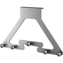 (Gray, 5 Hook) Over The Door Hanger – No Assembly Hook Organizer for Towels & Coats