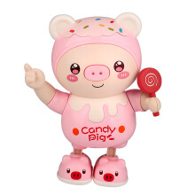 Musical Animated Pig Toy Colorful Light Dancing Pig Animal Toy For Toddler Play Pink
