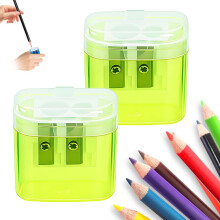 (Yellow*2, -) Ořezávátka s víčkem, 2 otvory, na standardní a velké tužky