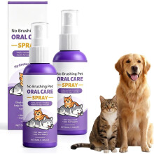 (2pcs, -) Spray dental mascota sin cepillar, aliento fresco.