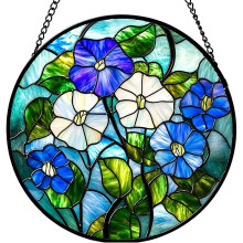 (E, -) 1er-Buntglas-Fensterhänger, bunt, 6,3 Zoll, für Geburtstag, Muttertag