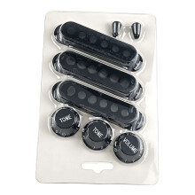 Set Of 8 Ceramic and ABS Guitar Pickup Cover Guitar Knob Caps Easy Installation Black