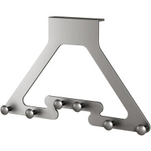 (Gray, 6 Hook) Over The Door Hanger – No Assembly Hook Organizer for Towels & Coats