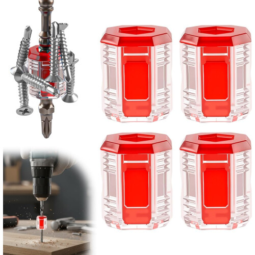 (Red, -) 1er-magnetischer Schraubendreher-Ring, rot, 1/4", für Bits