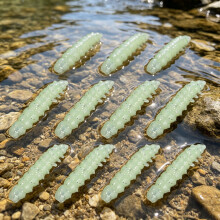 12PCS High Visibilities Glow Floating Bread Worm Baits Fishing Tackle Soft Lures Orange
