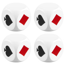 Pack Of 4Pieces Premium Wooden Poker Dices 4cm Size In Bottle Double Marked White