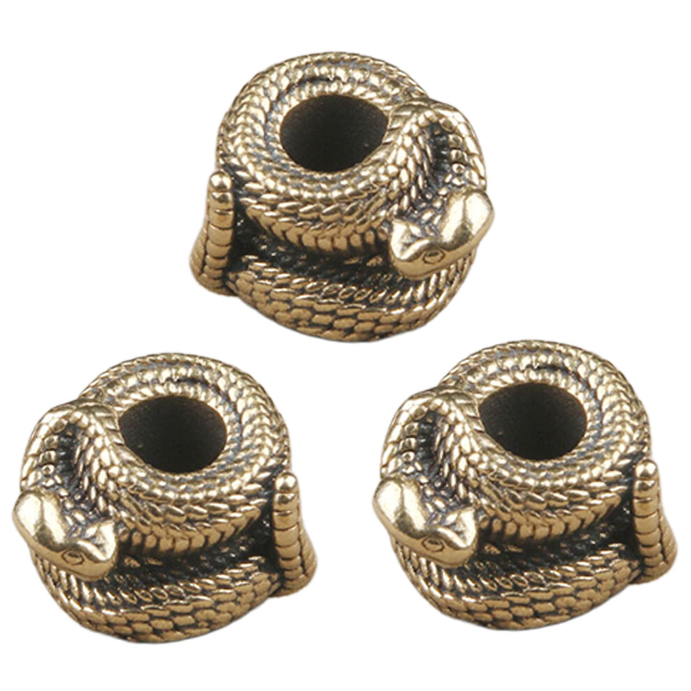 3Pcs Light Weight Snake Parachute Cord Beads Lanyard Beads Fashion Charm Beads Brass 7696002189039