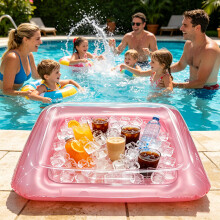 Stylish Pool Float Coolers, Waterproof and Leakproof for Pool Parties Green square