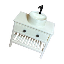 Detailed Plastic Dollhouses Accessory 7X6X4Cm Mini Bathroom Sink For 1:12 Scale