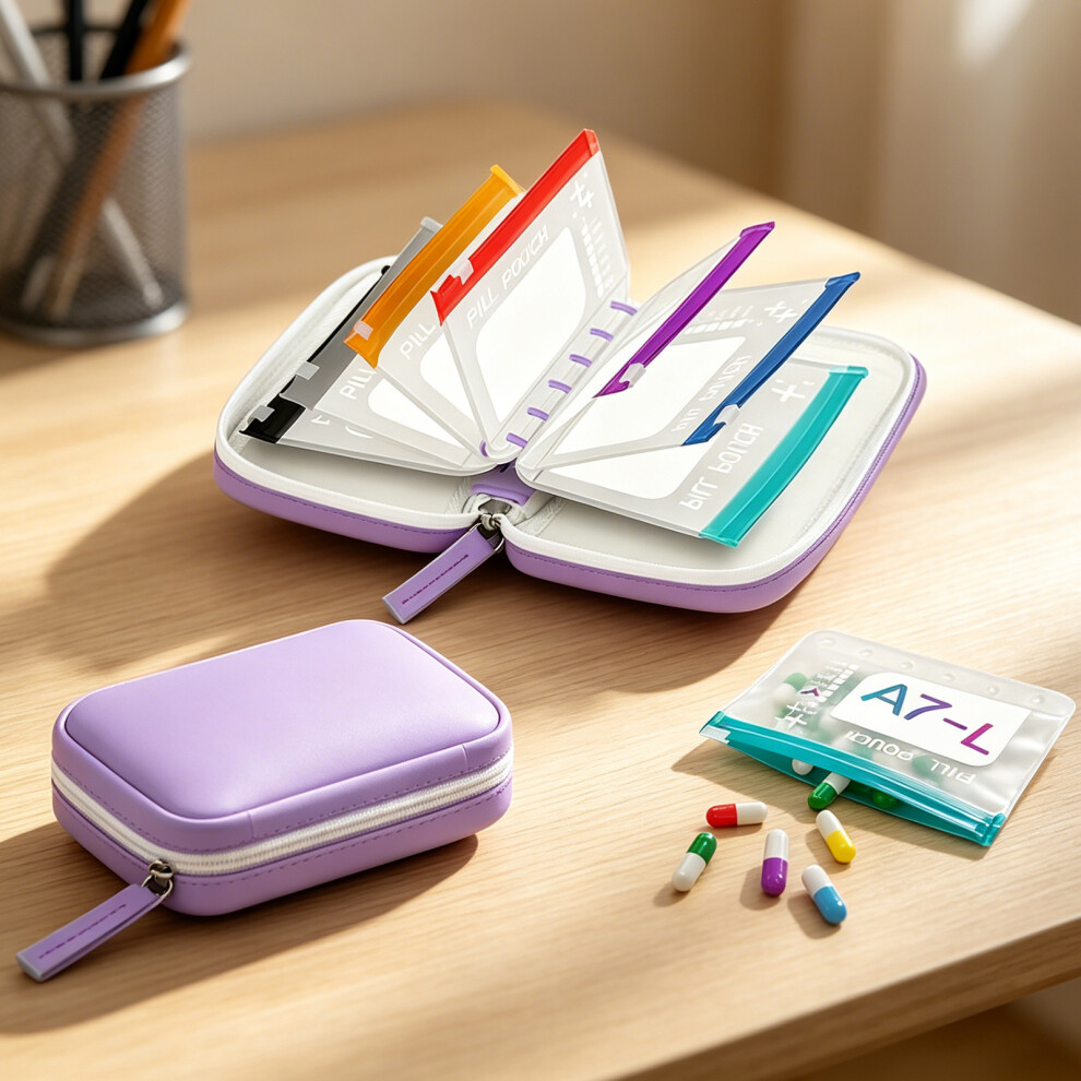 Black Fashionable Pills Case Sturdy Construction Holds Various Medicines For Travel