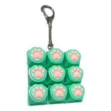Lovely Cats Claws Keycap Keychain Toy With 9 Keys Button For Gamers And Student Green