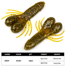 10lots Artificial Soft Baits Slow Descending Action Targets Flexible Rubber Color F 5cm