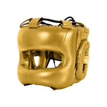 High Impact Boxing Helmet Boxing Head Protections with Reinforced Face Guard Gold