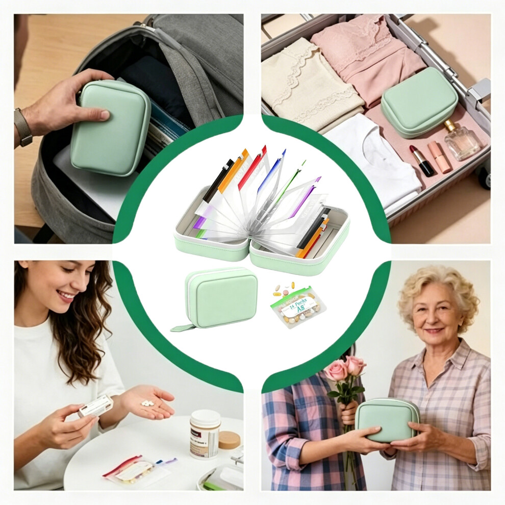 Pink Small Pills Case Drugs Container Zipper Closure Easy Carry For Elderly Patients