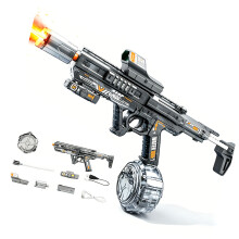 Continuous Firing Water Guns Toy With Flash Light And Large Tanks For Backyard Gray L