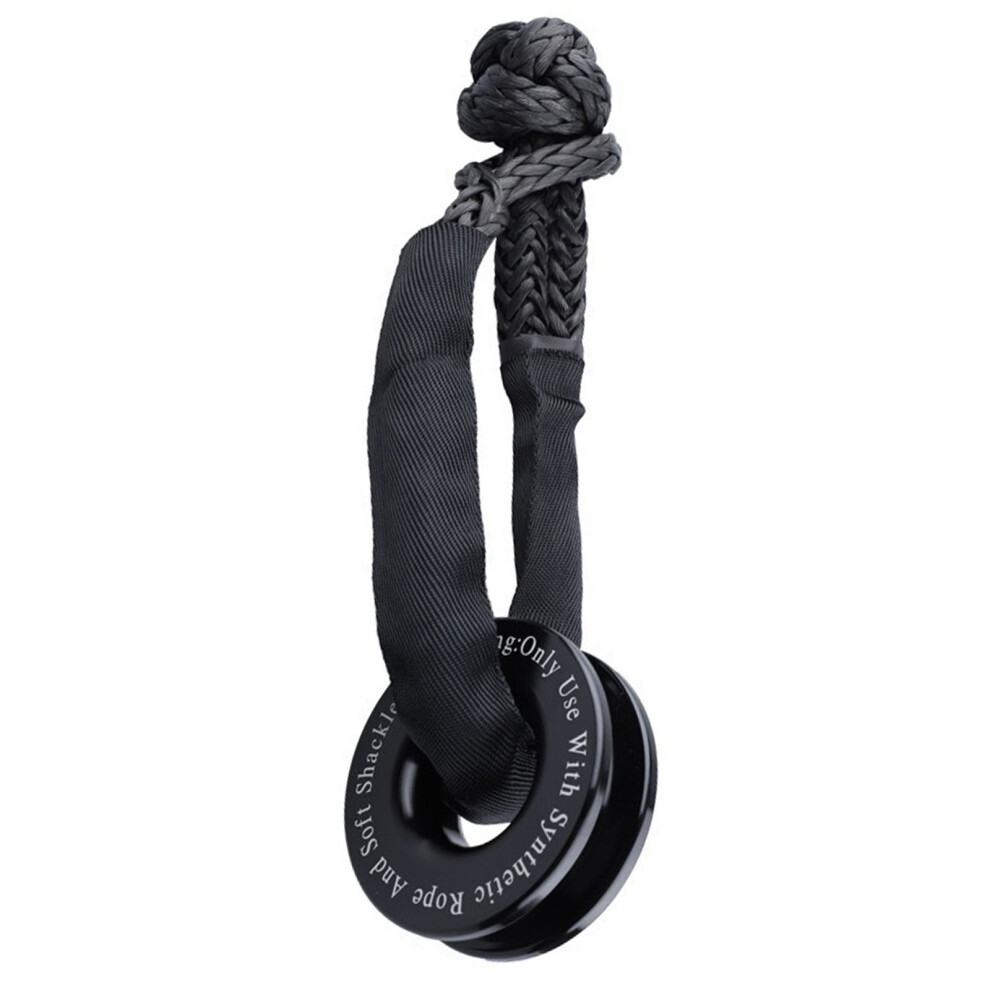 Winch Snatch Towing Rings Replacement Aluminum Alloy Car Recovery Rings 2 Black 7696002157892