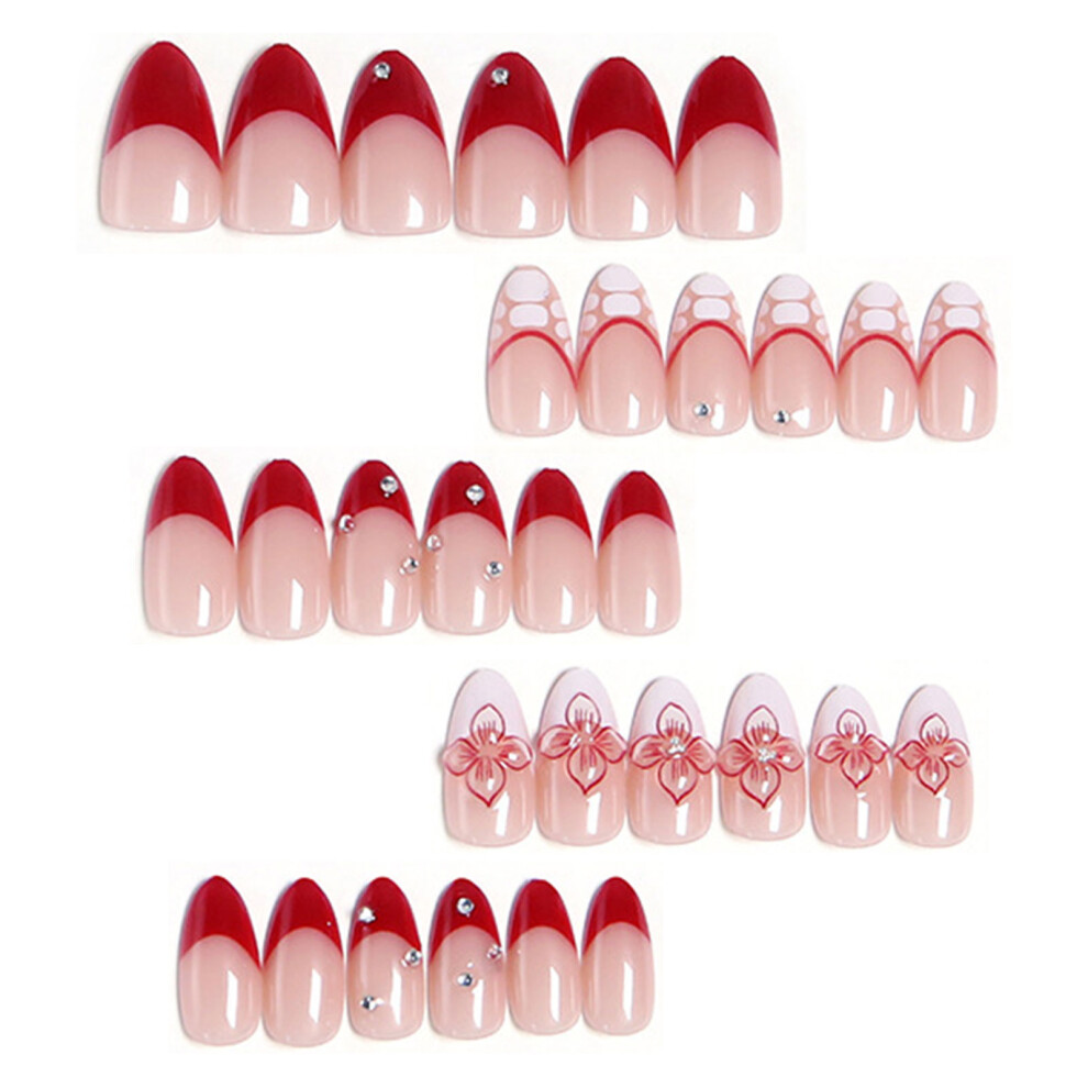 Fashionable 3D Floral False Nail Art Fingernails 3D Sculpting Design For Women