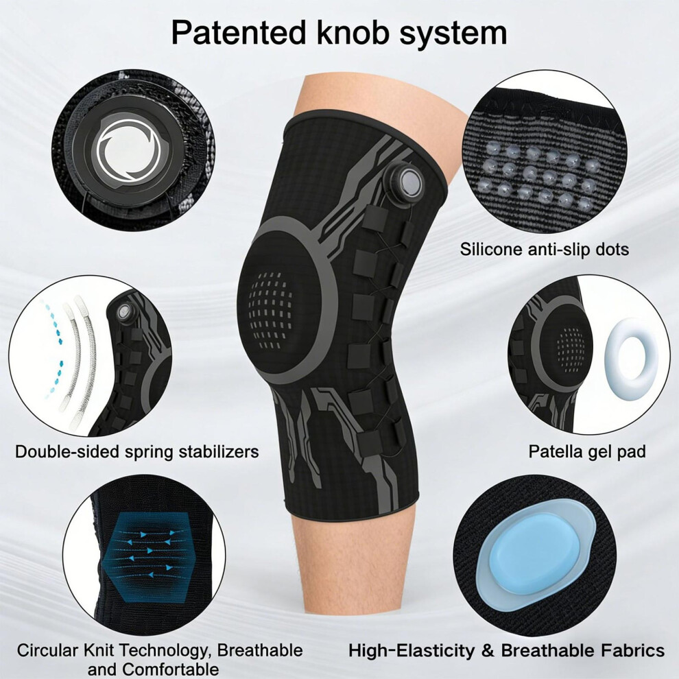 Ergonomic Knee Wrap Band That Reduces Stress On Joint During Movement Black Left M 7696002167044