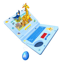 Fun Learning Laptop Toy With Light And Letter Number Kids Musical Notebook Toy Blue