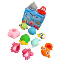 Educational 10 Farm Animal Toy Safe Chewable Rubber Sorting Activity Set sea animals