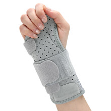 Ergonomic Wrist Brace Guard With Double Splint Design For Recovery Gym Activity Gray right
