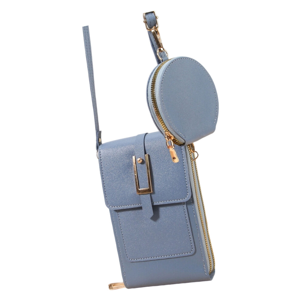 Stylish Transparent Mobile Pouch Allows Full Touchscreens Functionality Phone Bag Blue 7696002129400