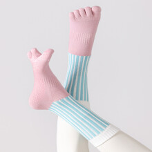Striped Design Finger Sock for Enhancing Grip and Comfort Pilates and Fitness Gray and