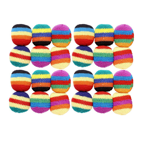 Washable Juggling Balls Knitted Footbag Sacks Great For Coordination Development 24pcs