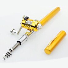 Pocket Collapsible Fishing Rod Mini Pen Fishing Rod Telescopic Fishing Rod Reel Purple