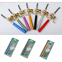 Mini Telescopic Compacts Pocket Pen Fishing Rod for Sea Fishing Outdoor Fishing Blue