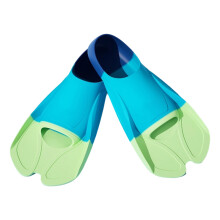 1 Pair Snorkeling Swimming Flippers Diving Fin Assistant Equipment Double blue green XL