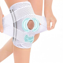 Ergonomic Patella Knee Brace with Spring Stabilizers for Sport Injury Prevention White