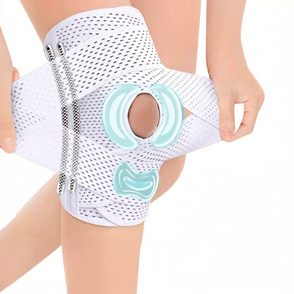 Ergonomic Patella Knee Brace With Spring Stabilizers For Sport Injury Prevention White 7696002158738