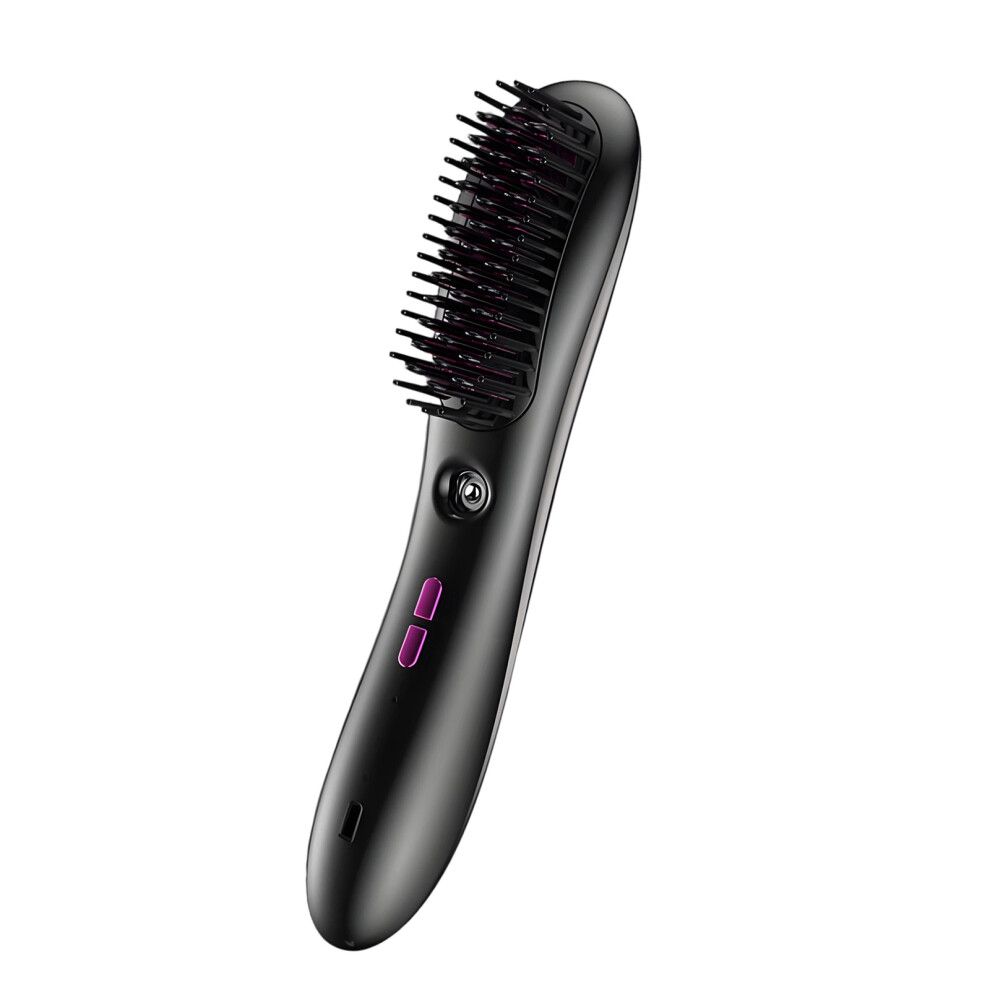 Black Cordless Ionic Straightening Comb Fast Heat Up Hair Straightener