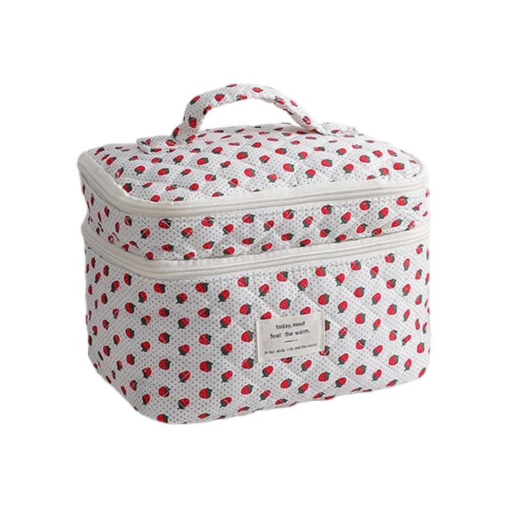 Stylish Flower Pattern Toiletry Bag Spacious Organizer For Beauty Strawberry large