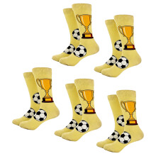 Pack of 5 Pair Cotton Football Socks Elastic Cuff Comfort for Sports and Daily 5