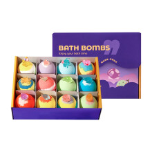 12PCS Foaming Bath Ball Variety Pack With Floral Fruity Scents Magical Bath NIGHTLIGHTBALL