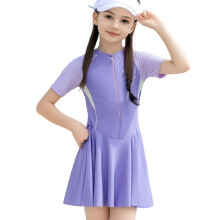 Polyester Texture Swim Skirt for Stylish Girl Seeking Fashion and Function Purple 3XL