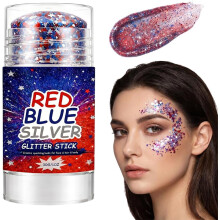 (size_name, #A) Bâton paillettes patriotique 4 juillet, visage corps cheveux