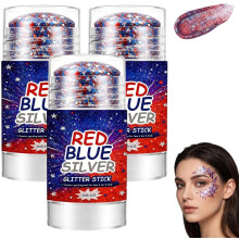 (size_name, #A) Bâton paillettes patriotique 4 juillet, visage corps cheveux