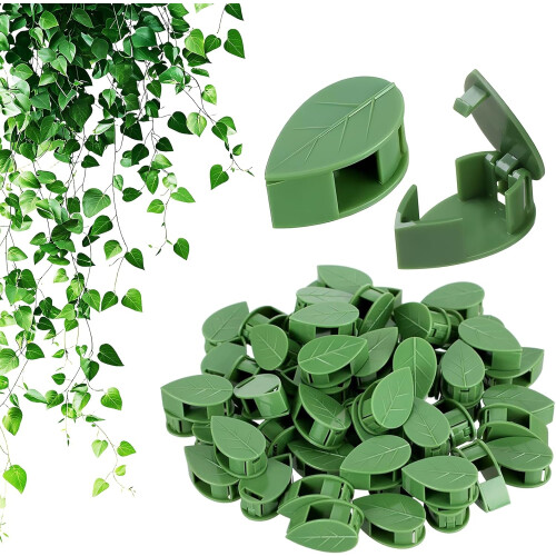 (Green, -) Clips hojas adhesivas, enredaderas.