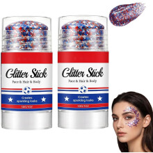 (size_name, #B) Bâton paillettes patriotique 4 juillet, visage corps cheveux