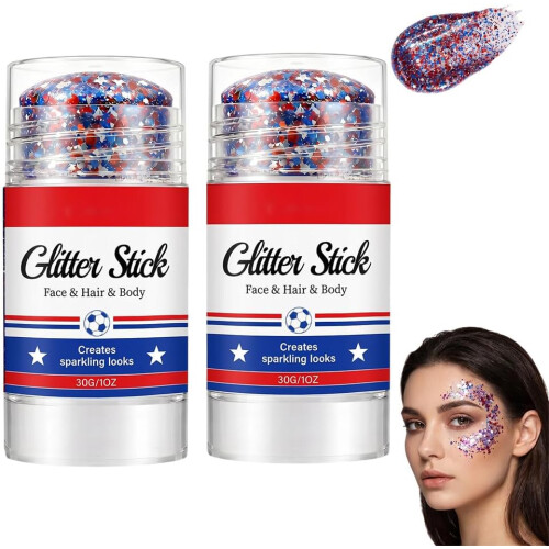 (size_name, #B) 4 juli glitter stick, #A, 1 stuk