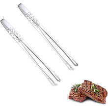 (Small x2, -) Stainless Steel Korean BBQ Heavy Duty Grill Tongs & Cooking Tweezers
