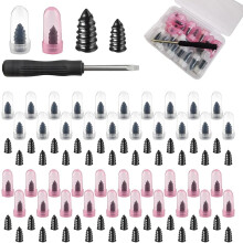 (40 Pcs, -) Kit chiodi gomma riparazione pneumatici, 2 misure, inserimento a vite rapido
