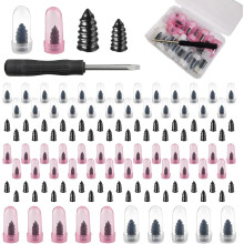 (60 Pcs, -) Kit chiodi gomma riparazione pneumatici, 2 misure, inserimento a vite rapido