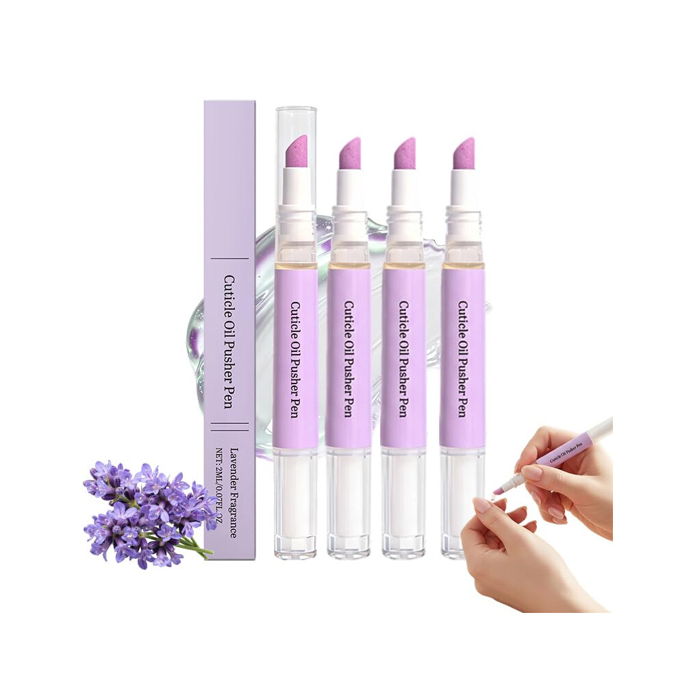 Oimg (4Pcs, -) 2-In-1 Cuticle Oil Pusher Pen Â Ceramic Pusher & Nail Oil, 4Pcs