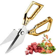 (Gold, -) Ciseaux cuisine robustes inox doré, coupe-os volaille