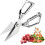 (Silver, -) Ciseaux cuisine robustes inox doré, coupe-os volaille 1